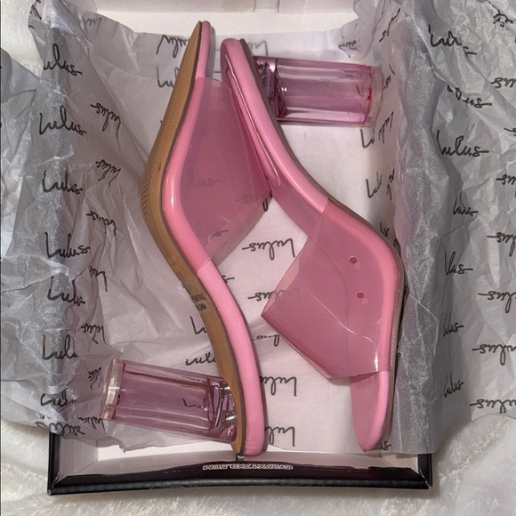 Lulus Shoes - Lulu's Pink Clear Block Heels